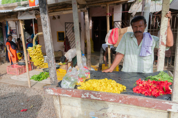 印度奥里萨邦出售蔬菜。图片下载
