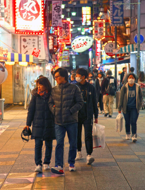 日本大阪的新世道区图片下载