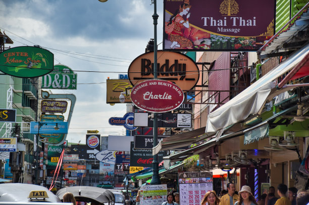 曼谷考山路的城市风景图片图片下载