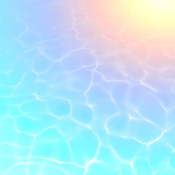 明亮的彩色全息夏季水面背景与涟漪和反射图片下载