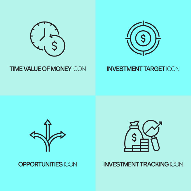 投资相关的现代矢量图标图片下载