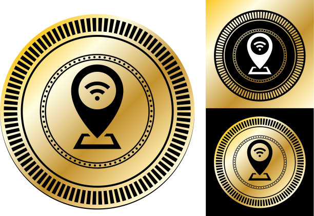 Wifi热点互联网连接地图指针图标图片下载