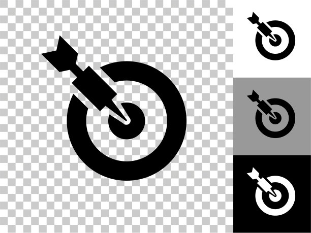 飞镖目标图标在棋盘透明的背景图片下载