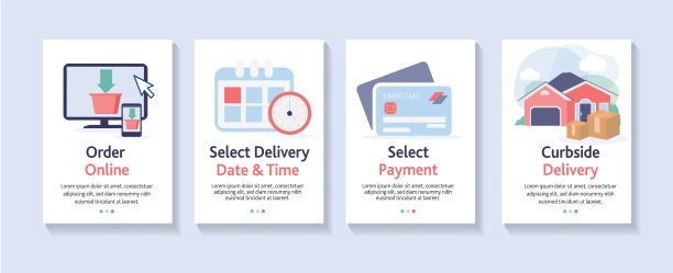 一套在线订购的路边或送货网络横幅模板图片下载