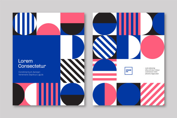 宣传册封面设计模板与复古的中世纪几何图形图片下载