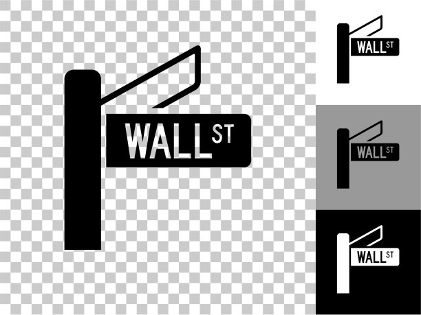 华尔街图标在棋盘上透明的背景图片下载