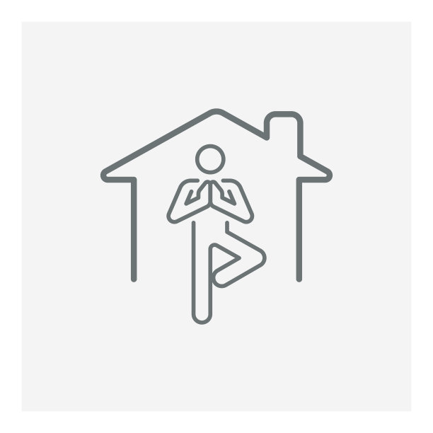 家庭锻炼图标：居家安全，对抗新冠病毒图片下载