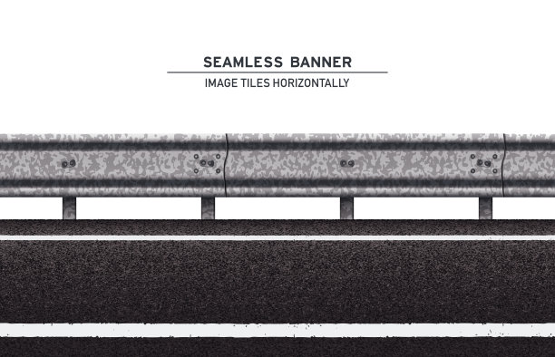 瓷砖道路与警卫铁路矢量旗帜在白色的背景图片下载