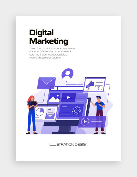 数字营销概念矢量插图登陆页模板，网站横幅，广告和营销材料，在线广告，业务演示等。图片下载