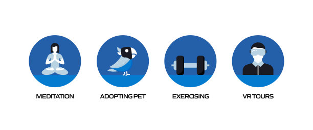 新常态概念平面图标，平面设计矢量符号插图。Covid-19冠状病毒图片下载