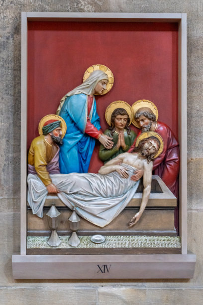 埃斯林根圣保罗大教堂中殿里的一幅圣经画图片下载