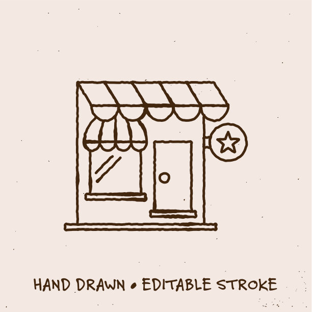 带有可编辑描边的手绘存储线图标图片下载