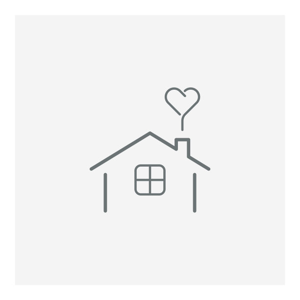 呆在家里的概念，家爱心的图标图片下载