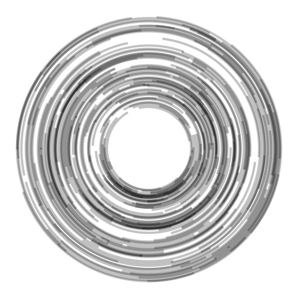 围绕拷贝空间的同心圆轨道离散区域。灰色的白色。图片下载