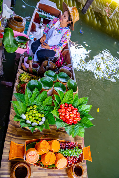 泰国曼谷Damnoen Saduak水上市场图片下载