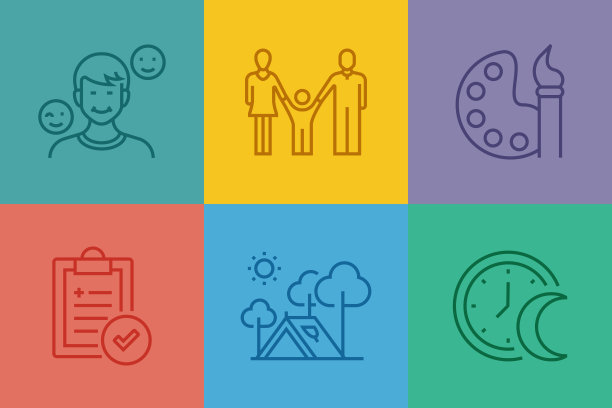 健康生活方式相关的线条图标。向量符号说明。图片下载