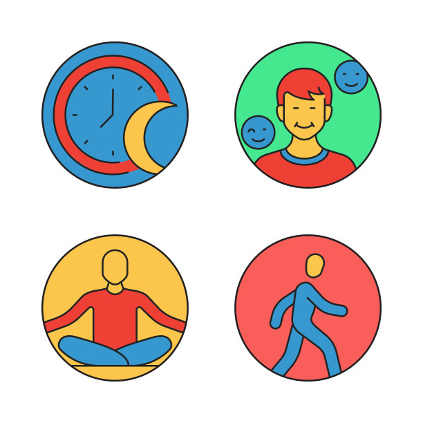 健康生活方式平面线图标，轮廓向量符号插图。图片下载