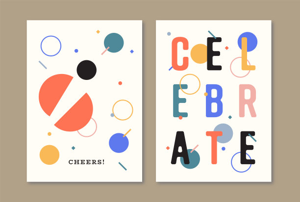 贺卡设计与五彩纸屑图案图片下载