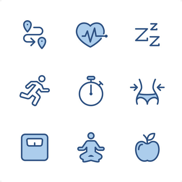 健身和运动蓝色像素完美图标图片下载