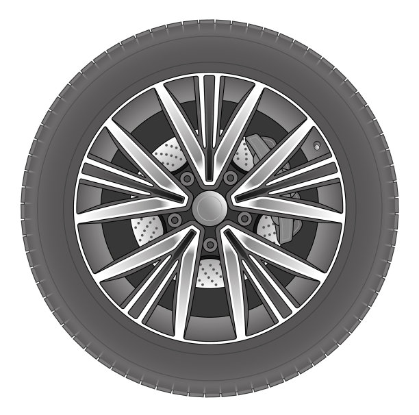 汽车车轮和轮胎插图图片下载