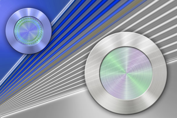 蓝色和银色阴影几何公司设计与线条和按钮。图片下载