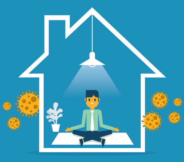 呆在家里-瑜伽-商人图片下载