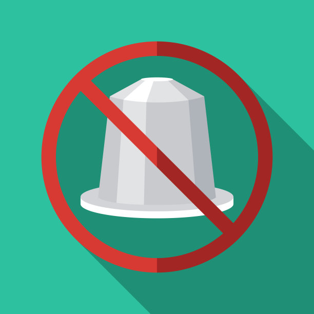 咖啡荚一次性塑料禁令图标图片下载