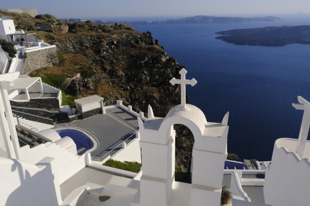 希腊圣托里尼岛岛。图片下载