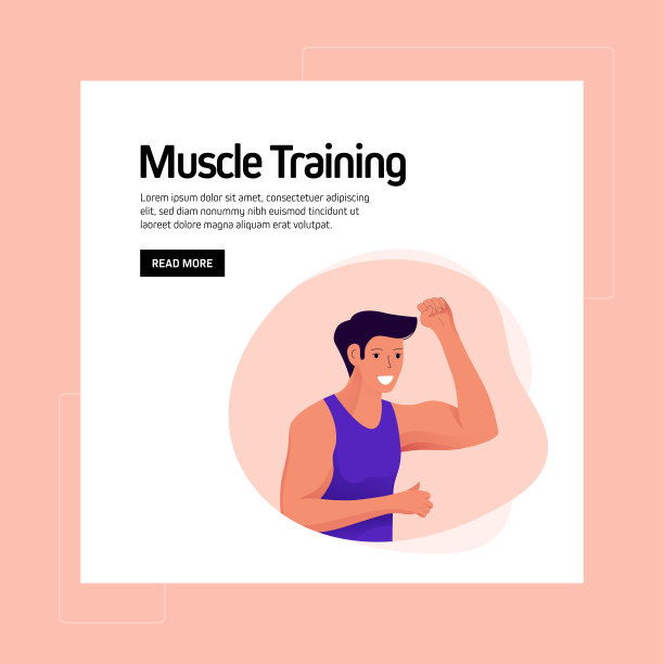 健身和健身概念横幅设计。现代平面风格矢量插图图片下载