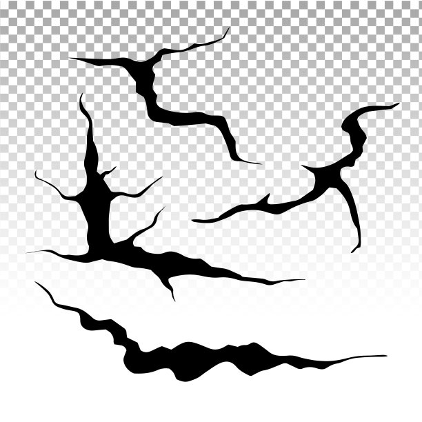 地面裂缝。地震和地面产生裂缝、孔洞效应、龟裂和破坏墙体纹理。矢量插图地震，崩溃，破坏图片下载
