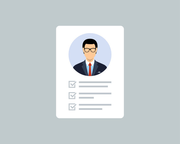 文档列表与一个男人的个人资料图片与勾选的积极评价矢量图片下载