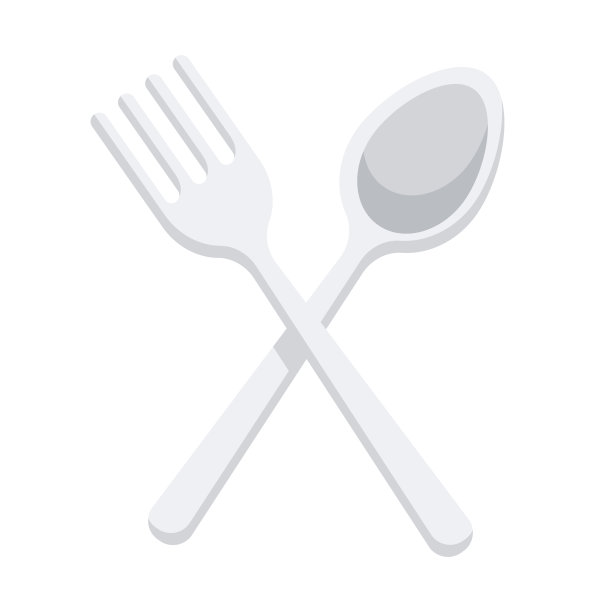 透明背景上的餐具图标图片下载