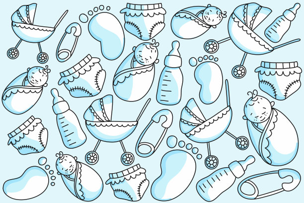 宝宝相关可爱涂鸦插画图片下载