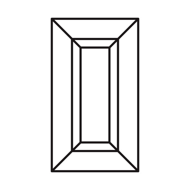 矩形切割宝石图标上透明的背景图片下载