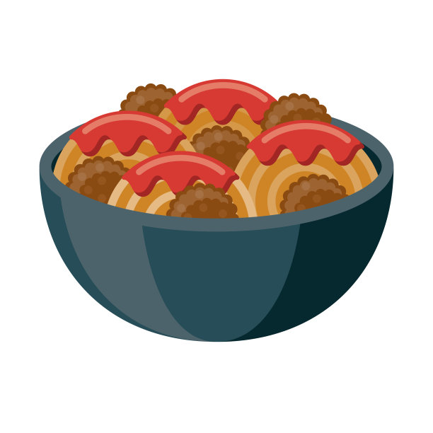 意大利面和肉丸的透明背景图标图片下载