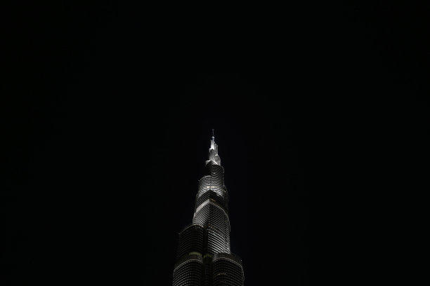 阿联酋迪拜哈利法塔夜景照片图片下载