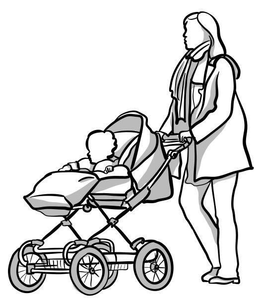 婴儿车骄傲的妈妈图片下载