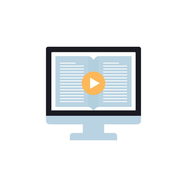 远程教育相关的平面图标，矢量符号插图。图片下载