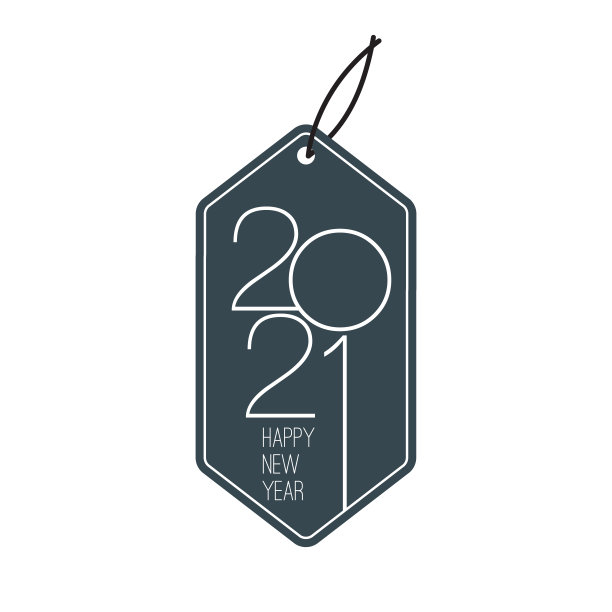 新年快乐。2021刻字。价格标签向量。销售标签向量孤立股票插图图片下载