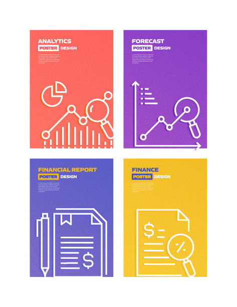 金融相关的现代线条风格矢量插图图片下载