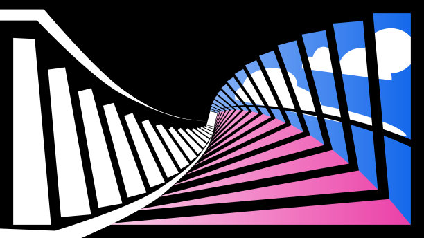 简单抽象插图-楼下和景观。图片下载