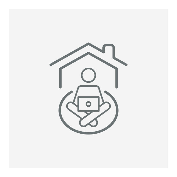 在家办公线条图标，居家图标图片下载