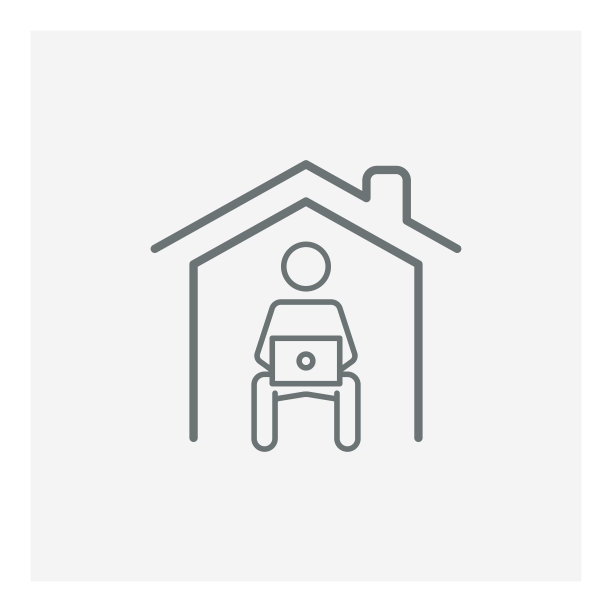 在家办公线条图标，居家图标图片下载