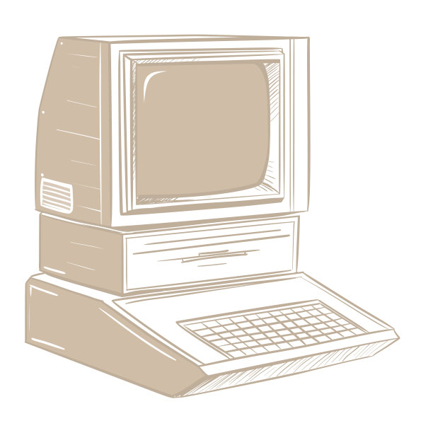 复古个人电脑的插图图片下载