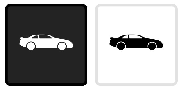 汽车图标上的黑色按钮与白色翻转图片下载