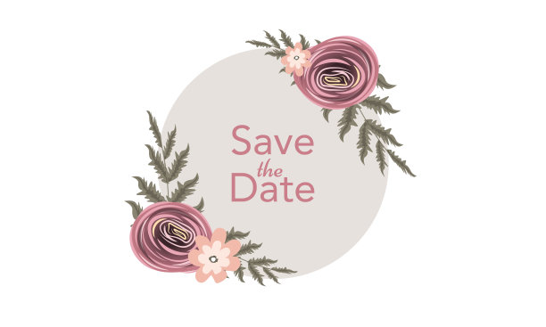 保存日期-婚礼字体设计矢量插图图片下载