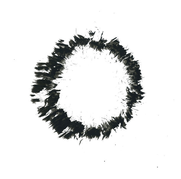 抽象的锯齿状的花蕾形状在阴影的黑色矢量插图独特的自然细节尖锐的毛笔印刷和颜料的不均匀分布与自然纹理效果的白色背景图片下载