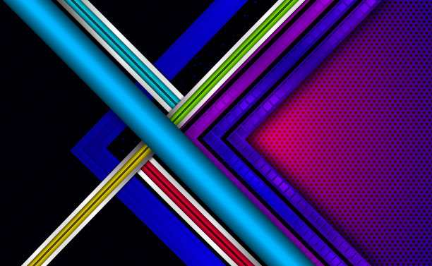 公司黑色和蓝色hade金属板与孔和彩色带。图片下载