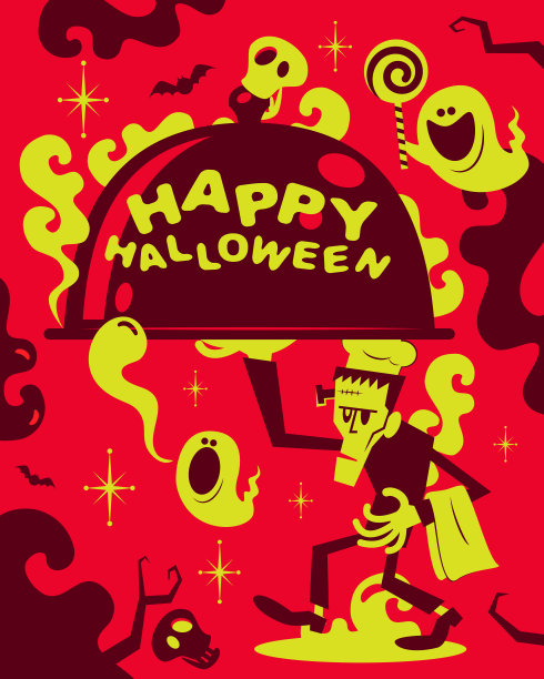 万圣节之夜的科学怪人厨师图片下载