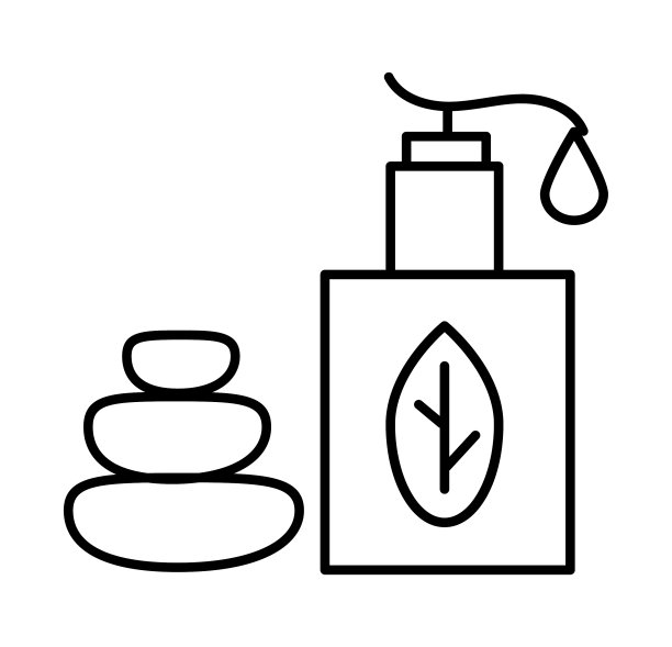 现代细线图标水疗治疗皮肤润肤霜护肤治疗图片下载